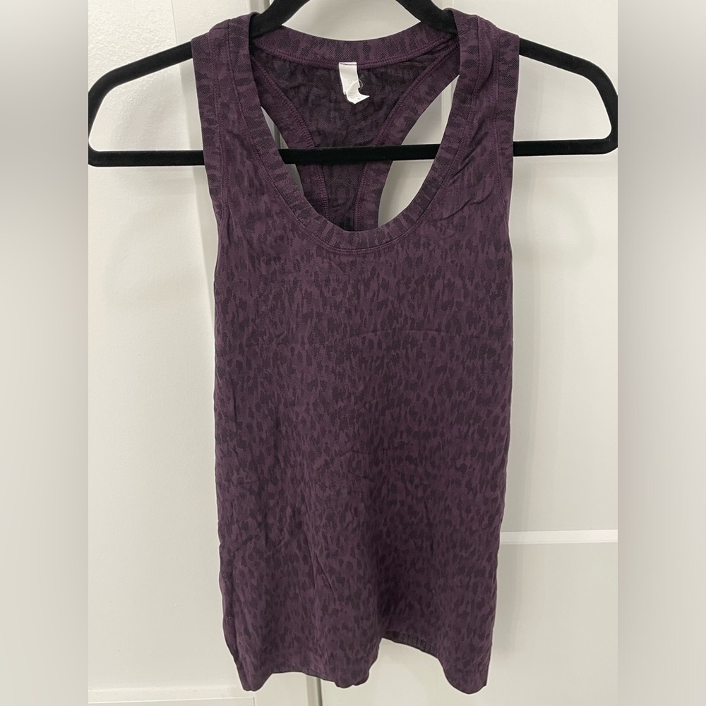 Athleta Dark Purple Animal Print Tank Top Size S